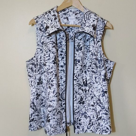 Chico's L 12 Weekends Zip Front Outerwear Vest Jacket Transitional Weather - Picture 10 of 13